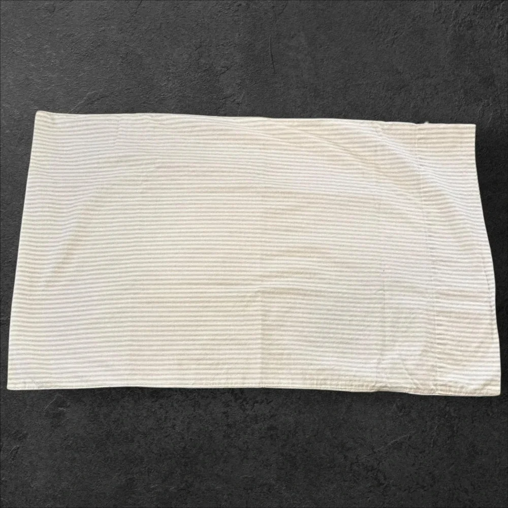 Tommy Hilfiger Twin Sheet Set Gray Stripe Cotton w Pillowcase  - Read‎